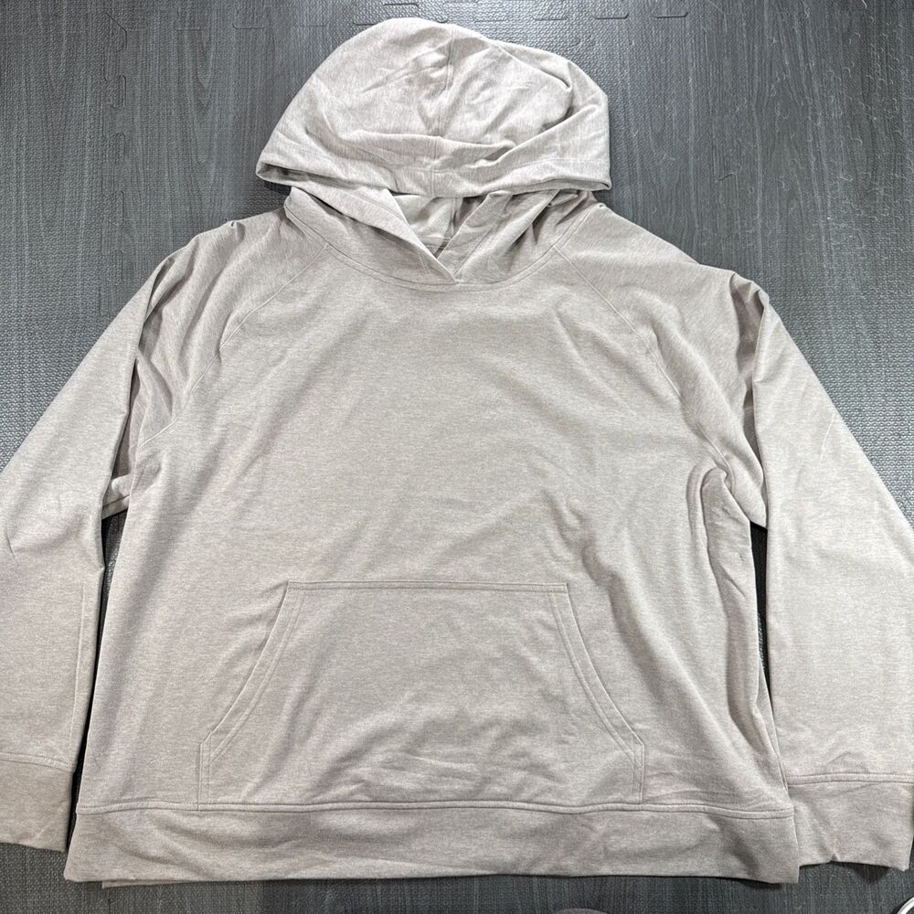 Danskin Women's Melange Hoodie Beige Heather XXL